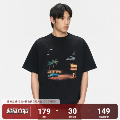 AFGK26SS做旧夜景印花短袖T恤