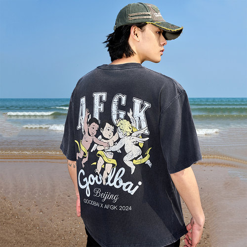 AFGKXGOODBAI联名三天使T恤