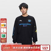 男女上衣春秋T恤潮牌休闲圆领打底衫 AFGK25FW美式 竹节棉印花长袖