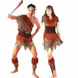 万圣节cos野人服装/野人演出服装-石器时代服装野人骨头 棒子男女