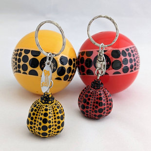 草间弥生 Yayoi Kusama波点南瓜球钥匙扣钥匙链创意礼品圣诞礼物