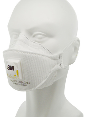 3M9324CN+P2呼吸阀防尘PM2.5骑行颗粒物9334CN+FFP3打磨折叠口罩