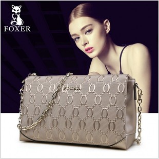 金狐狸牛皮包包女2025新款 女包高级感单肩包 小众斜挎包潮百搭时尚