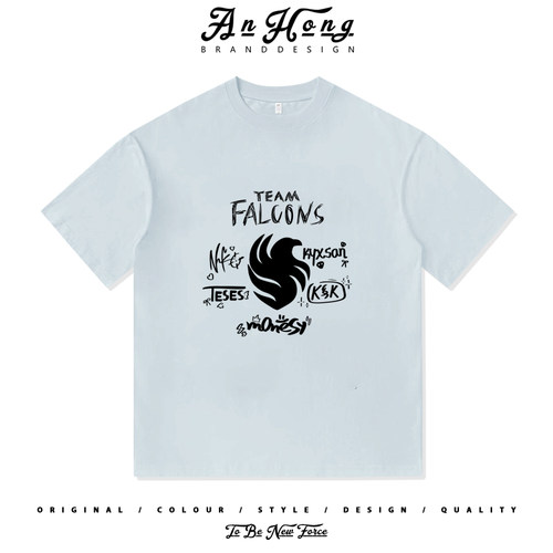 Team Falcons法尔空猎鹰男装T恤cs2go战队niko签名比赛服夏季短袖