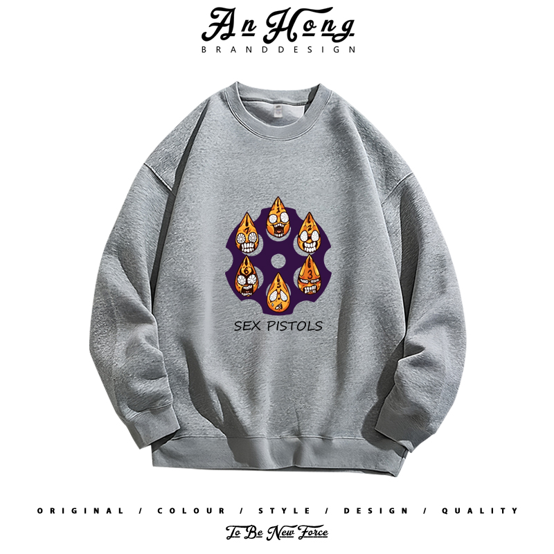 JOJO的奇妙冒险米斯达黄金之风美式纯棉宽松圆领卫衣休闲长袖T恤