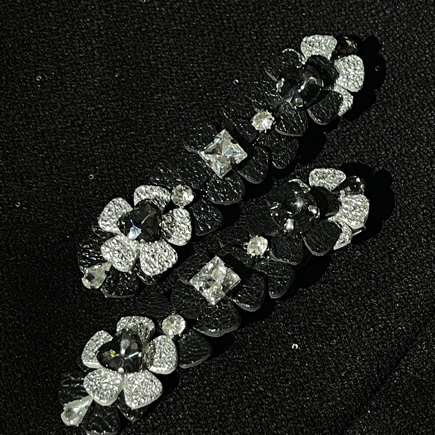 thumbnail for INROI Leather flower clip sheepskin flower color rhinestone hairpin hairpin duckbill clip