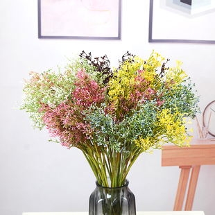 包邮盆景盆栽插花装饰假花婚庆布景 塑料花仿真花满天星黄莺草