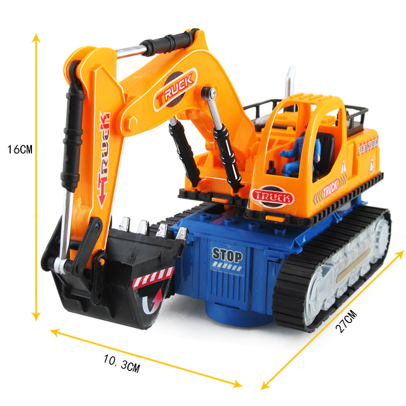 어린이 장난감 전기 빛나는 음악 범용 굴삭기 어린이 전기 굴삭기 엔지니어링 차량 모델