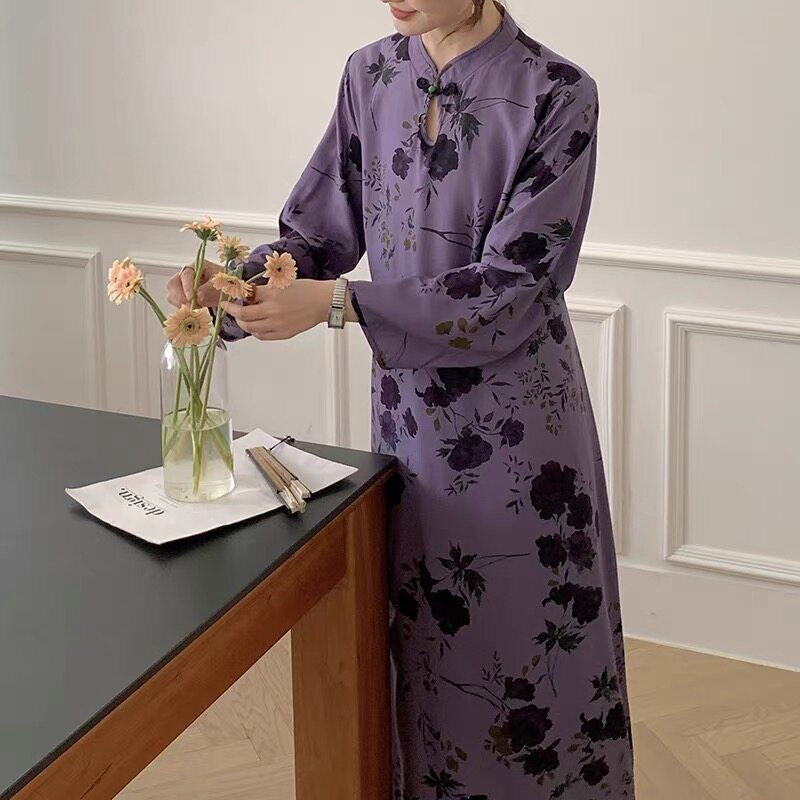 春夏季棉绸裙子新中式国风高级感长裙2025新款睡裙女绵绸睡衣大码