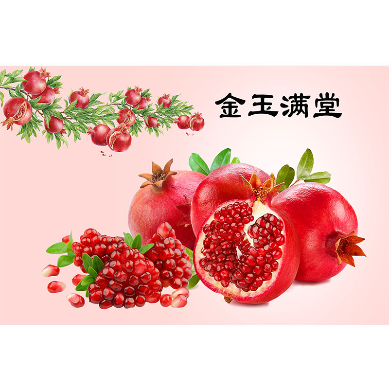 石榴图画客厅餐厅自粘装饰画简约现代水果餐桌饭厅挂画厨房墙壁画图片