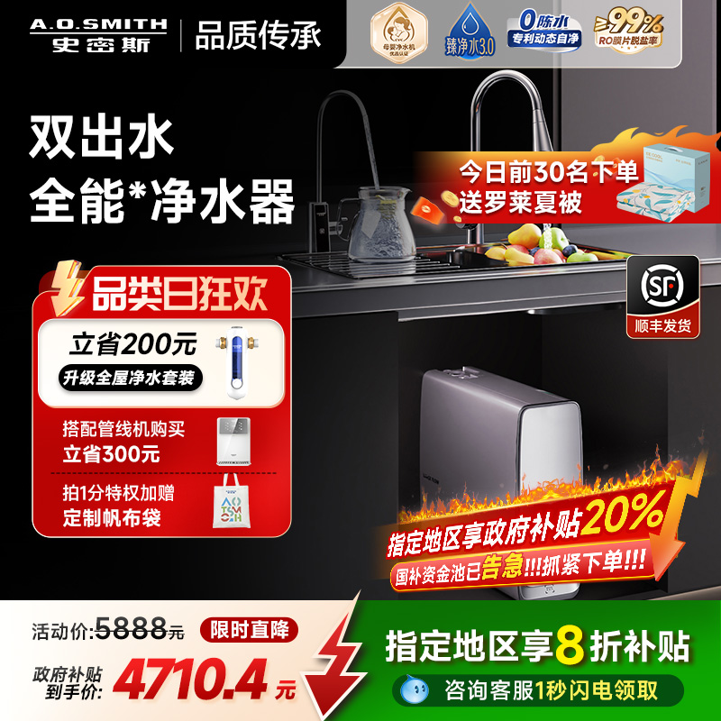 【新品】大流量双出水净水器