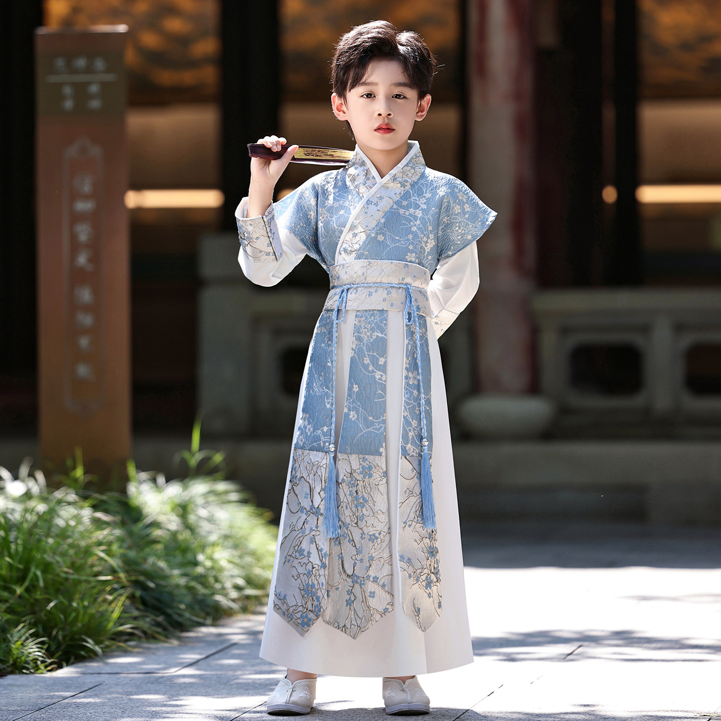 汉服男童2026春秋款儿童古装中国风男孩古风帅气唐装中秋演出服装