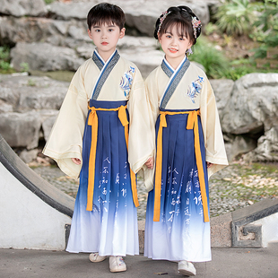 书童古风帅气演出服小学生表演服装 女童唐装 儿童汉服男童国学服装