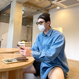 2025秋季牛仔衬衫韩版宽松水洗长袖工装衫衣外套男MX313-P55，男装衬衫，星座713-1