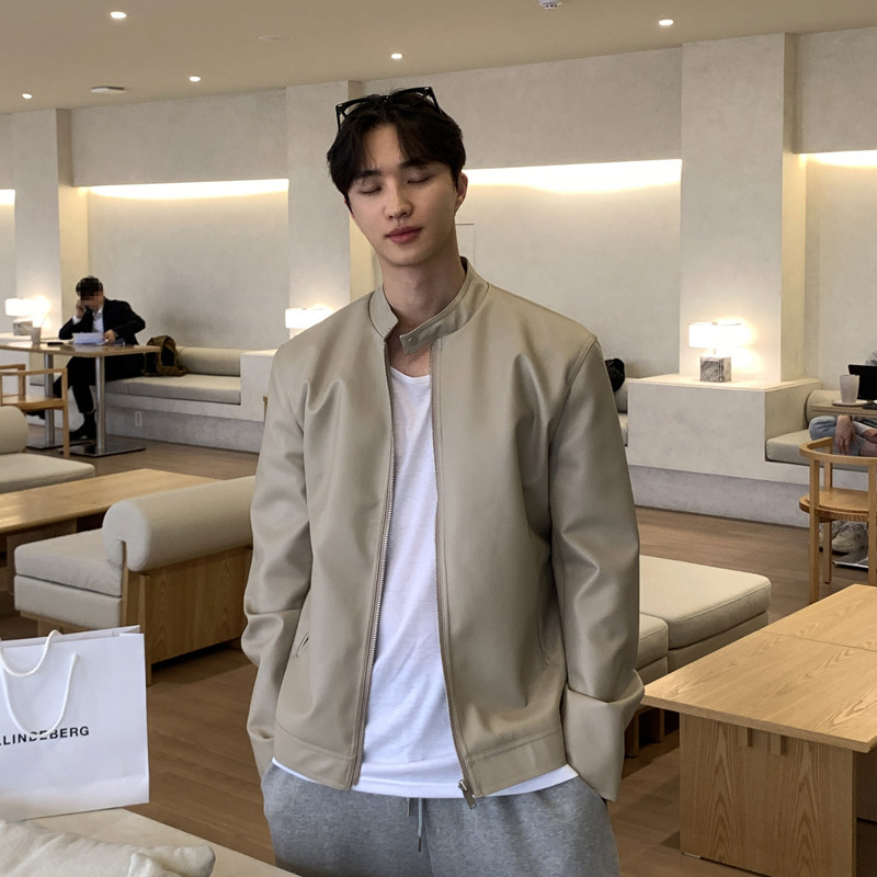 机车皮衣秋冬韩版潮流宽松高级男士复古立领个性夹克MX350-P125,男装皮衣,星座1203-1