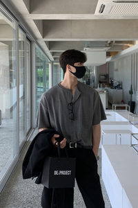 高品质！潮流男士开衫针织短袖圆领T恤宽松百搭半袖上衣MX329-P70图片