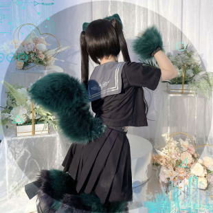 狐狸耳朵尾巴漫展cosplay兽尾须弥提纳里兽耳套装装扮绿头饰发饰