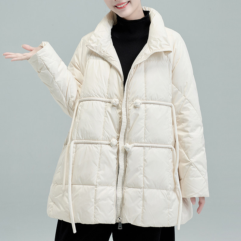 白鸭绒复古羽绒服女冬2025新款中长款加厚保暖外套宽松时尚上衣,女装/女士精品,羽绒服,淘宝优惠券,粉丝福利购,淘宝优惠卷