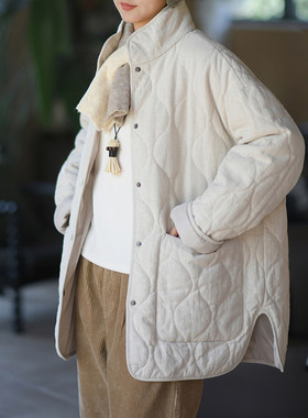 CHSSNIKE新中式立领菱格保暖棉服