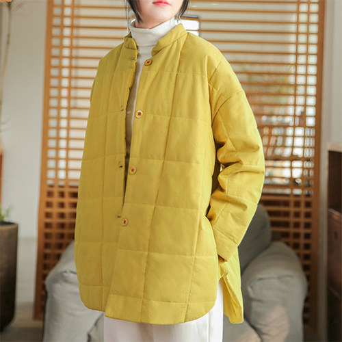 CHSSNIKE亚麻复古短款棉服宽松