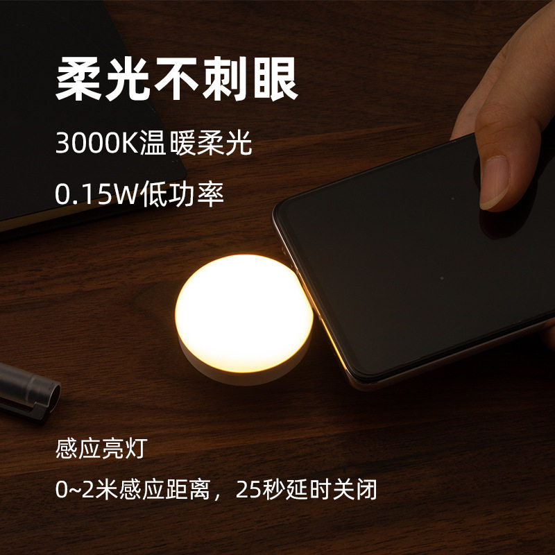 新品感应灯起夜灯床头小夜灯LED护眼灯拍照补光女生迷你省电厂家