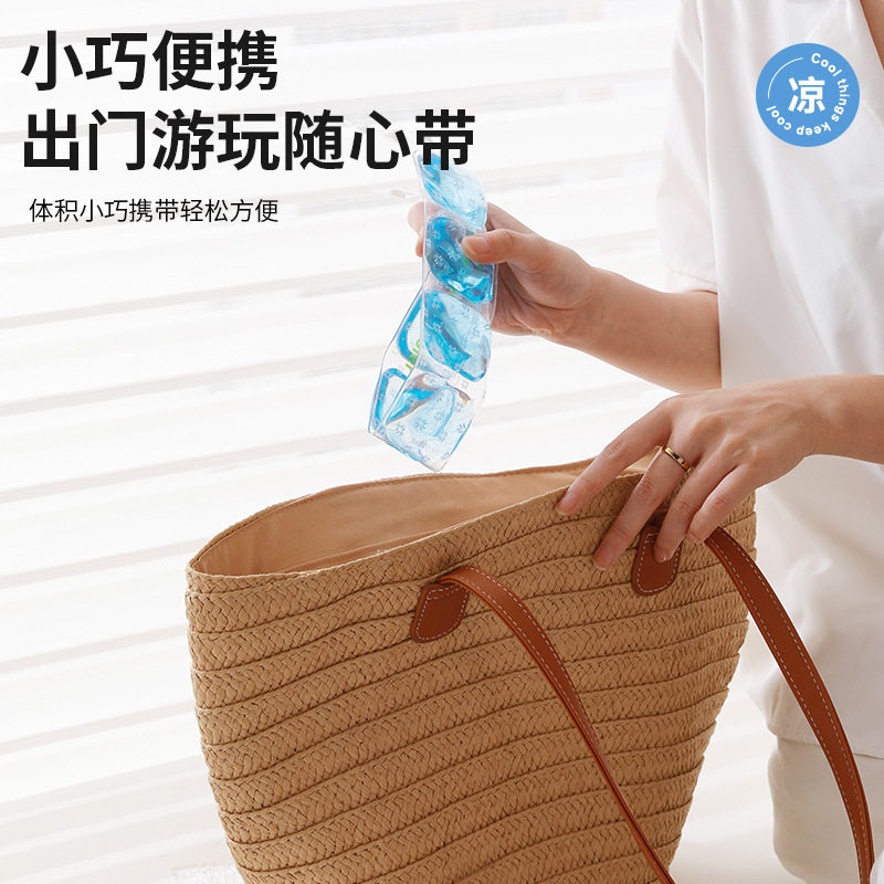 新品夏季跨境降温冰凉圈挂脖便携运动pcm脖颈环项圈北欧风设计