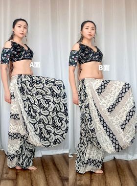 定制AB款两面穿设计ATS美国部落风FCBD部落融合肚皮舞大摆灯笼裤