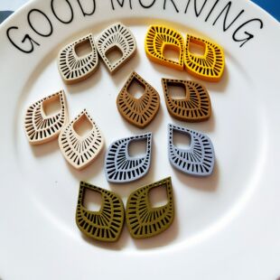 DIY饰品配件韩国实木单边孔水滴形空心木片耳环耳坠耳饰品材料