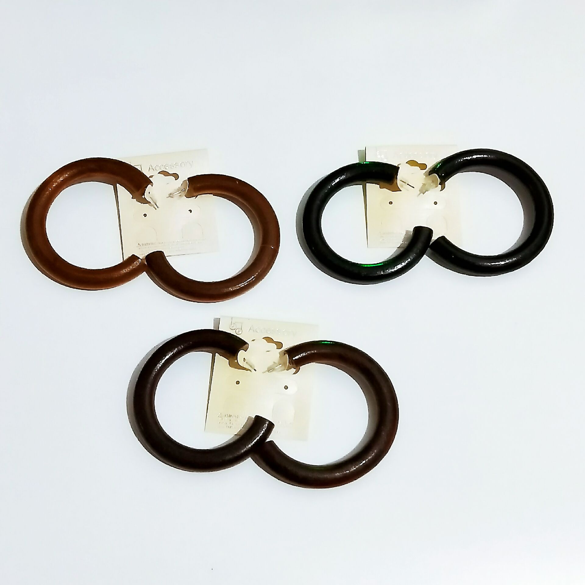 夸张大非洲木环开口几何圆形木质