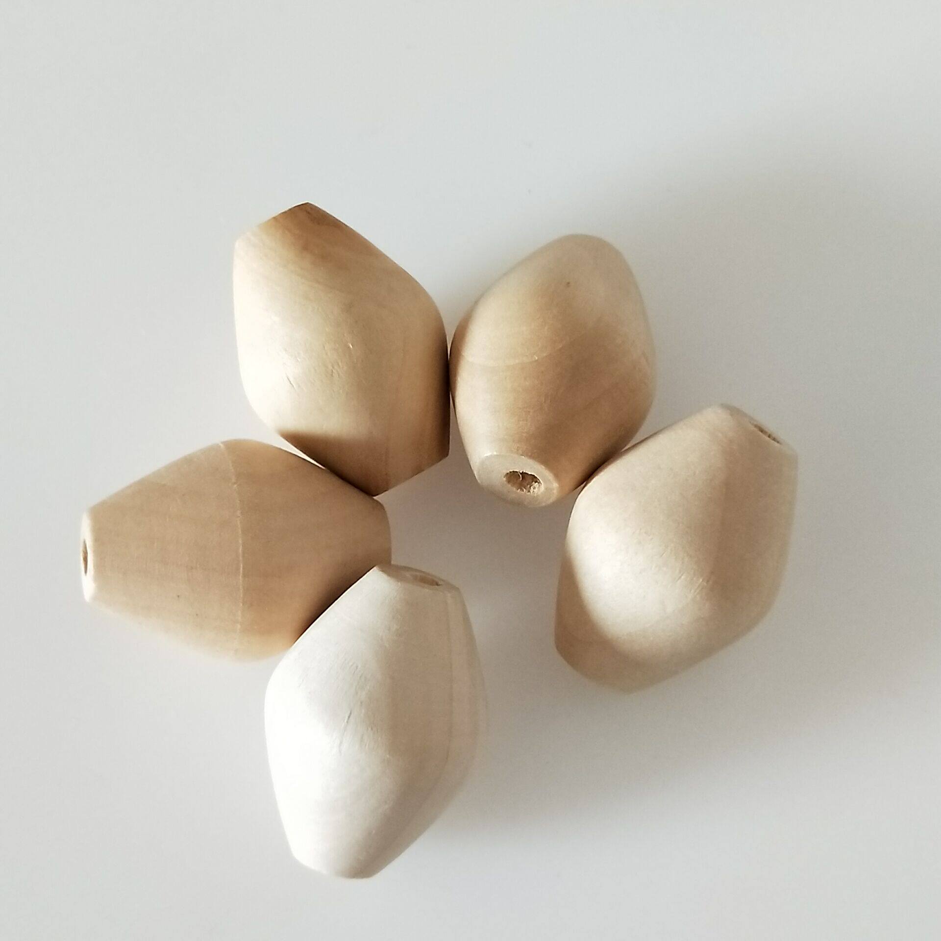 32*18mm灯笼形米珠毛胚木质DIY饰品配件手工彩绘漆器漆艺漆画材料