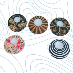 木质 DIY饰品材料配件复古 50mm 圆形激光切割镂空木片耳环片挂