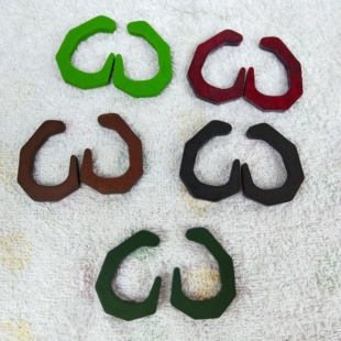 4.5cm多色C字形木片diy饰品串珠配件 木质耳环耳坠 项链串珠材料