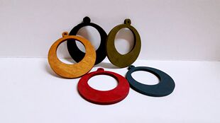 木质 DIY饰品配件 耳环片 复古42mm 圆形镂空木片耳环耳坠材料