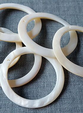 DIY饰品配件 15mm 20mm45mm50mm单孔圆环 天然贝壳 发簪DIY配件