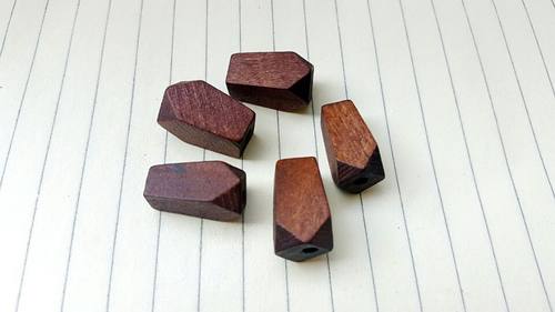 diy手工咖啡色木质立体散珠