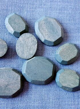 diy散珠手工材料串珠饰品配件 青灰色 多面 无孔龟壳形状