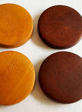 DIY手工实木耳环饰品配件木质无孔30mm圆片圆形木头材质耳饰吊坠