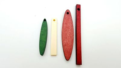 diy饰品串珠配件 5.5cm-4.5cm椭圆形边孔木片 木质  项链串珠材料