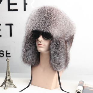 狐狸毛皮雷锋帽真毛护耳加厚保暖东北大皮草防寒潮蒙古帽冬天男女