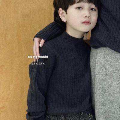 儿童100%羊毛衫半高领毛衣