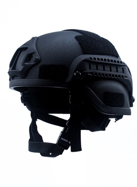 龙章御战术头盔米奇MICH玻璃钢抗摔防暴轻量化多功能耐磨帽子黑色