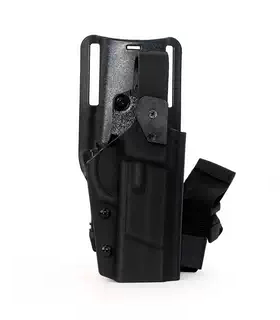 龙章御92G拇指解锁下沉腿套战术快拔套黑色K板腿套92改QLS快拆套