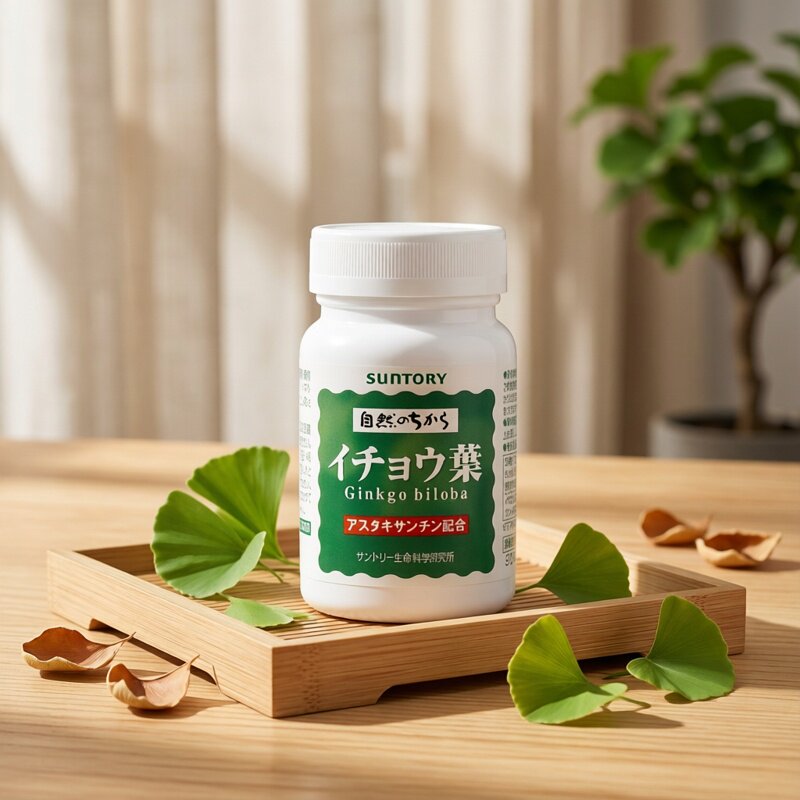 日本三得利银杏叶胶囊 90粒 含银杏萃取物+维生素成分维持好状态