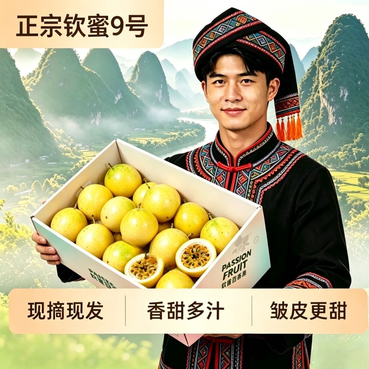 广西钦蜜9号黄金百香果当天采当天发新鲜水果原浆果酱整箱