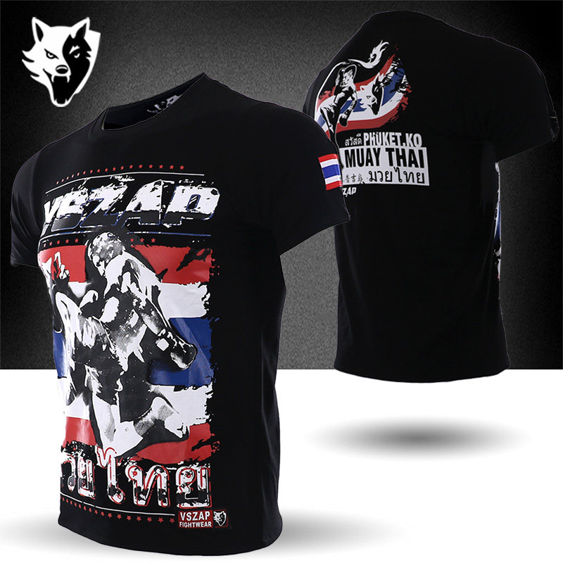 适用于Vszap格斗泰国泰拳运动MMA搏击播求散打短袖T恤飞膝UFC武林|ruв категории Мужская одежда, футболка - от Buy2taobao.com для оказания профессиональной услуги покупки агента Taobao