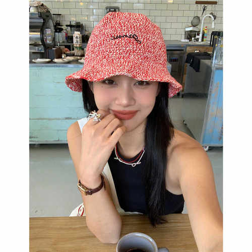 渔夫帽巨出片棉质手工钩编百搭