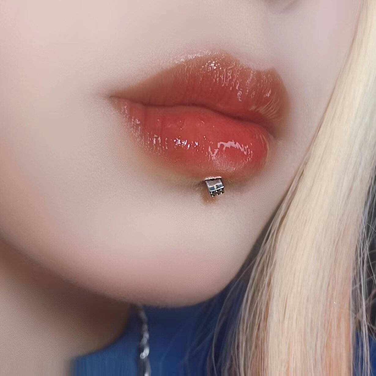 사탄의 어린이 하이 스트리트 립 네일 주사위 립 링 펑크 딤플 네일 귀 뼈 네일 귀 네일 트렌디 피어싱 쥬얼리