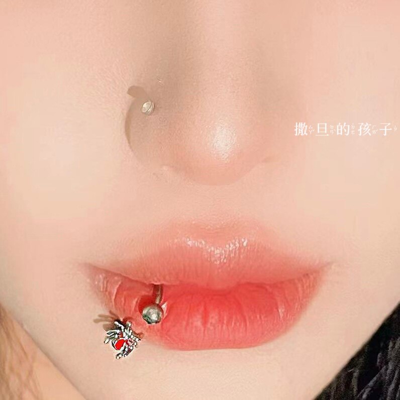 SATANS CHILD NINE LIVES  COOL FRIED LIP RINGS HORSESHOE RINGS BABES BABES PUNK LIP STUDS REPLACEMENT NAILS PIERCINGS