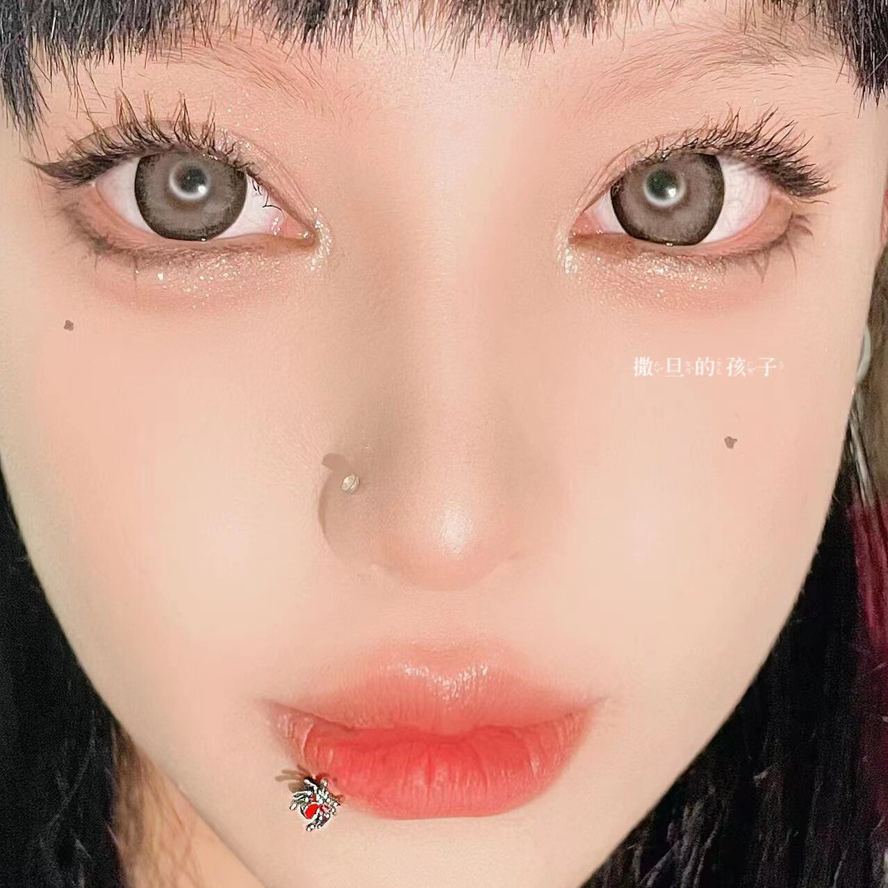 SATANS CHILD THREE-POINT SPIDER LIP STUD SPICE PUNK SWEET COOL LIP RING REPLACEMENT STUD EAR SKULL STUD PIERCING JEWELRY