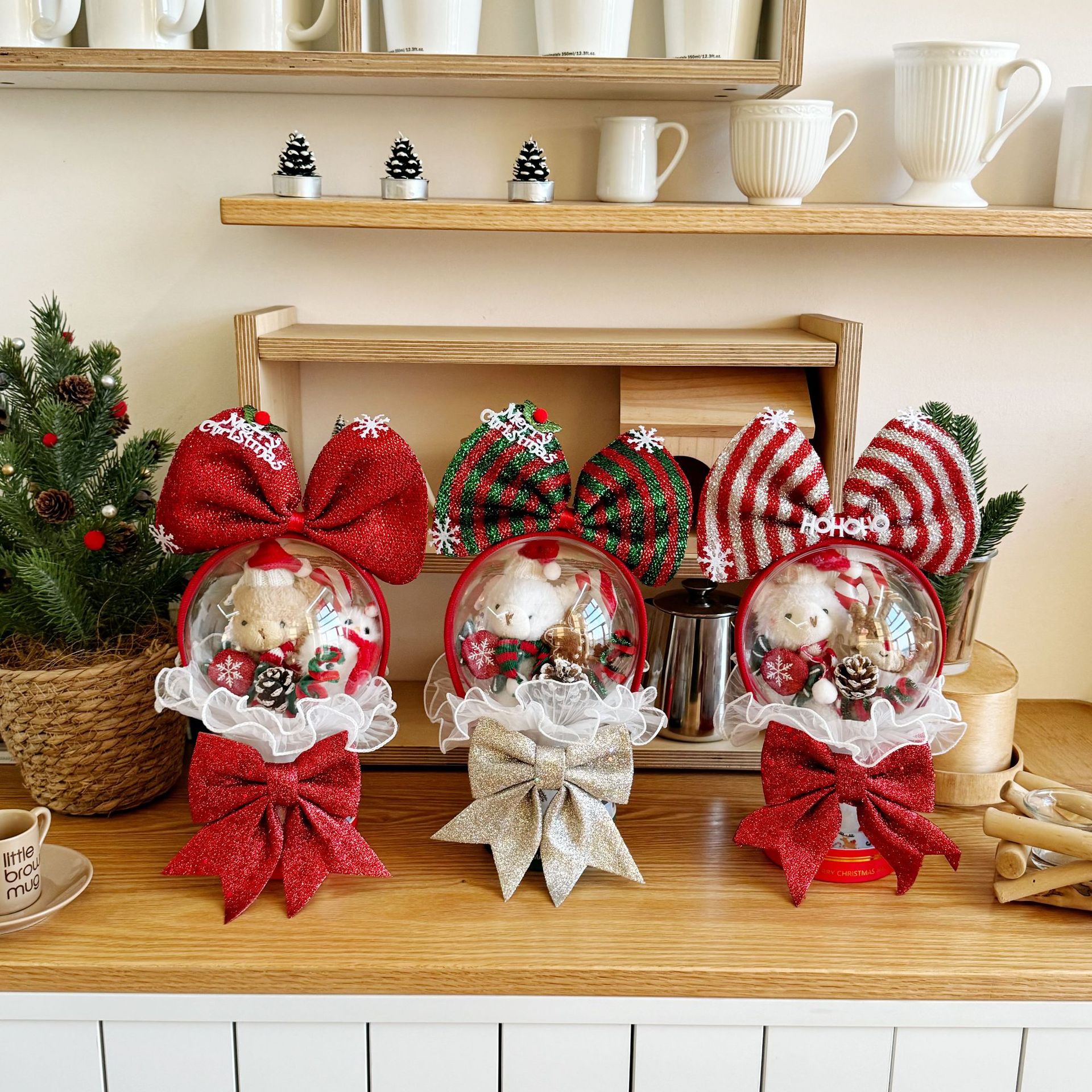 圣诞节花束送女生波波球发箍